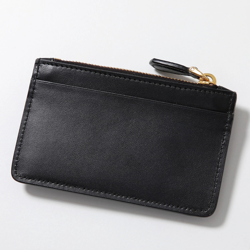 Prada Card Case Wallet coin triangle leather pass fragment wallet Nero Black